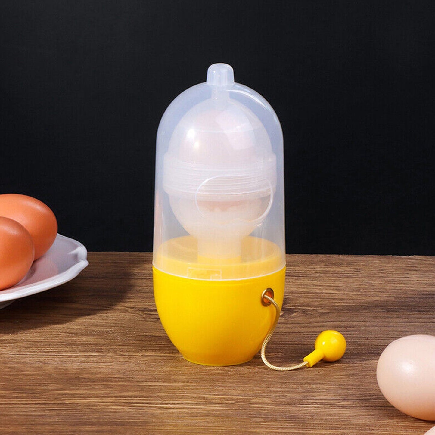 MANUAL EGG PULLER SCRAMBLER HOUSEHOLD WHITE EGG YOLK MIXER KITCHEN TOOL MIX MANUAL SCRAMBLER CONVENIENT WITHOUT BREAKING EGGS. Mihikart