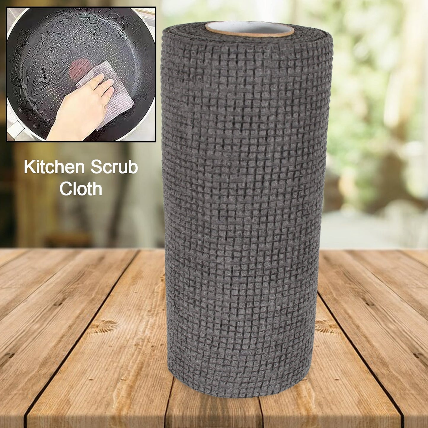 Durable Kitchen Scrub Cloth, Microfiber Cleaning Cloth Roll, Kitchen Wear-Resistant Cloth 20×22cm, Multipurpose Cleaning Cloths for Kitchen (1pc) Mihikart