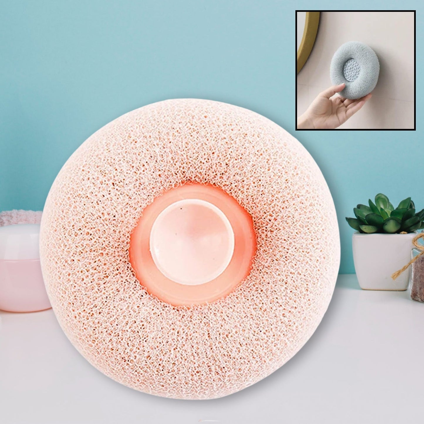 Super Soft Bath Sponge Flower Suction Cup Bath Sponges for Shower Women Men Foam Loofah Sponge Exfoliating Bath Sponge Body Washer Reusable loofah Massage Bath (1 pc) - mihikart.com Health & Personal Care