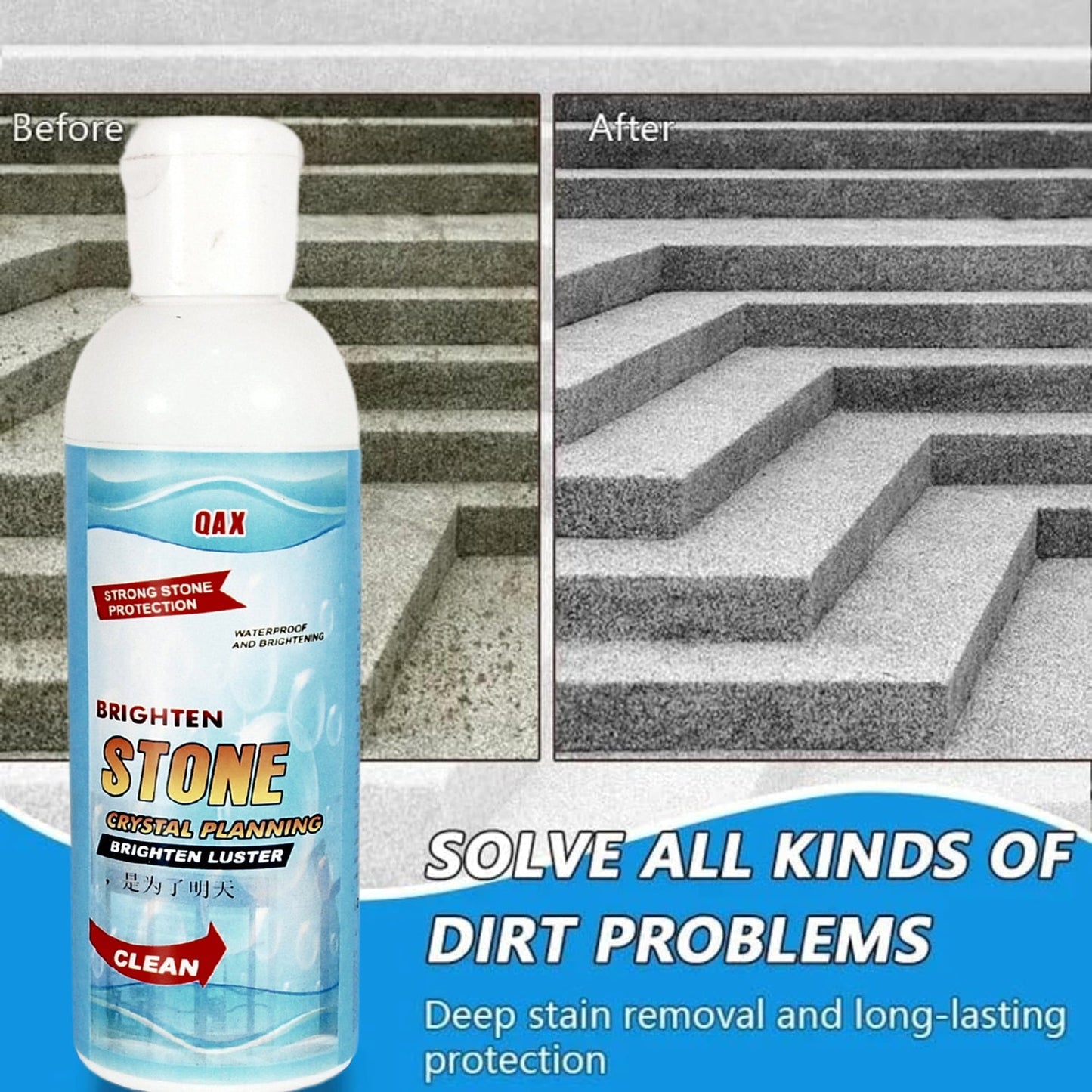 Stone Stain Remover Cleaner, Stone Crystal Plating Agent, Marble Stone Cleaner Polishes, Crystal Plating for Kitchen, Patio, Backyard Marble Cleaner and Polish (75 ML Approx / 1 pc) Mihikart