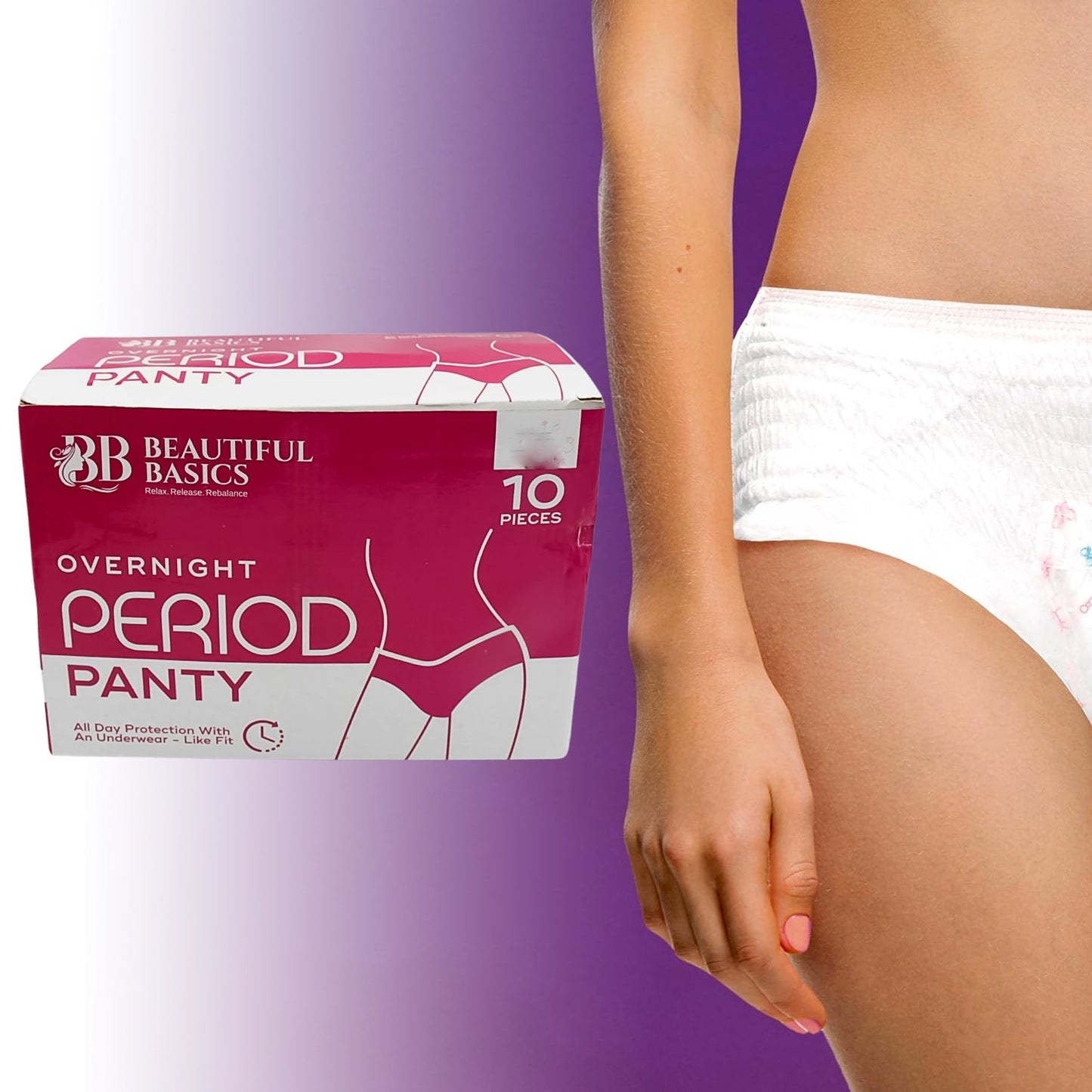 Women's Emergency Kit, Travel Kit- Includes Seamless Underwear, Pantyliner, Feminine Hygiene Sachet First Period Kit (10 Pcs) Mihikart