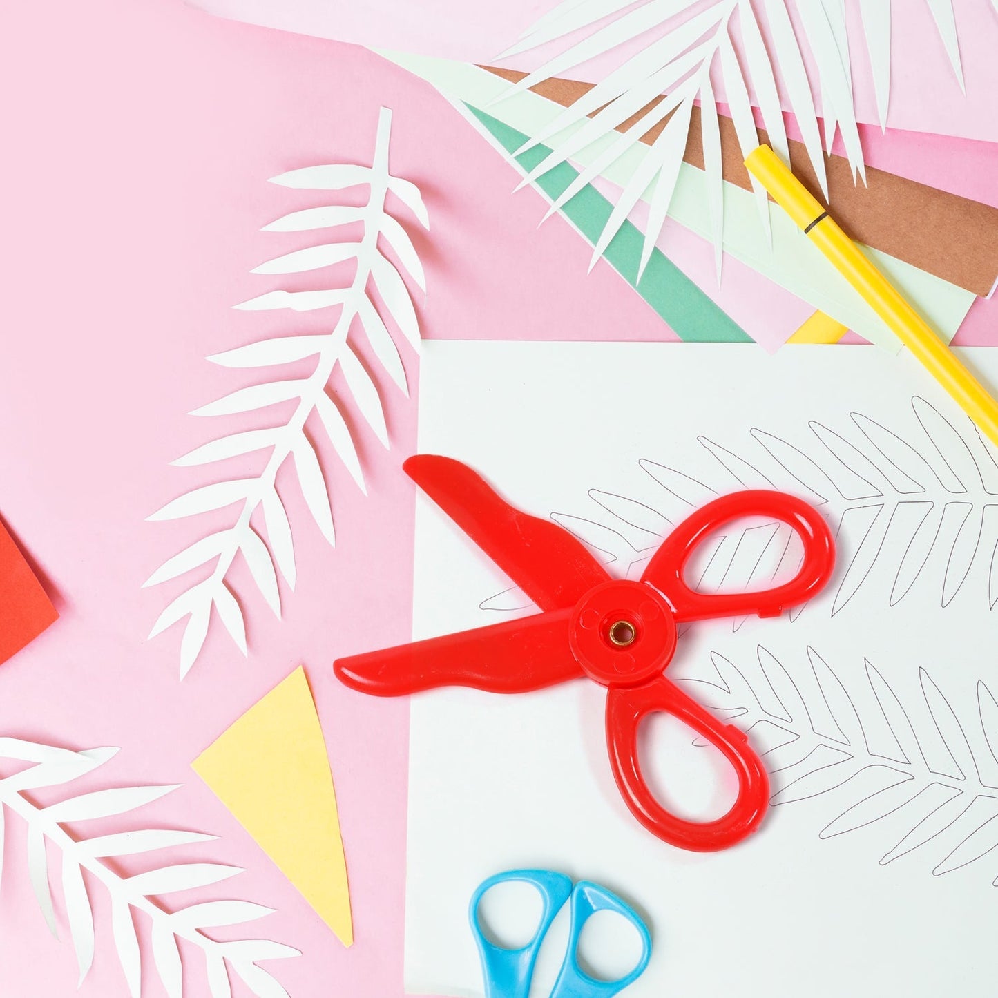 1587 Plastic Child-Safe Scissor Set, Toddlers Training Scissors, Pre-School Training Scissors and Children Art Supplies
