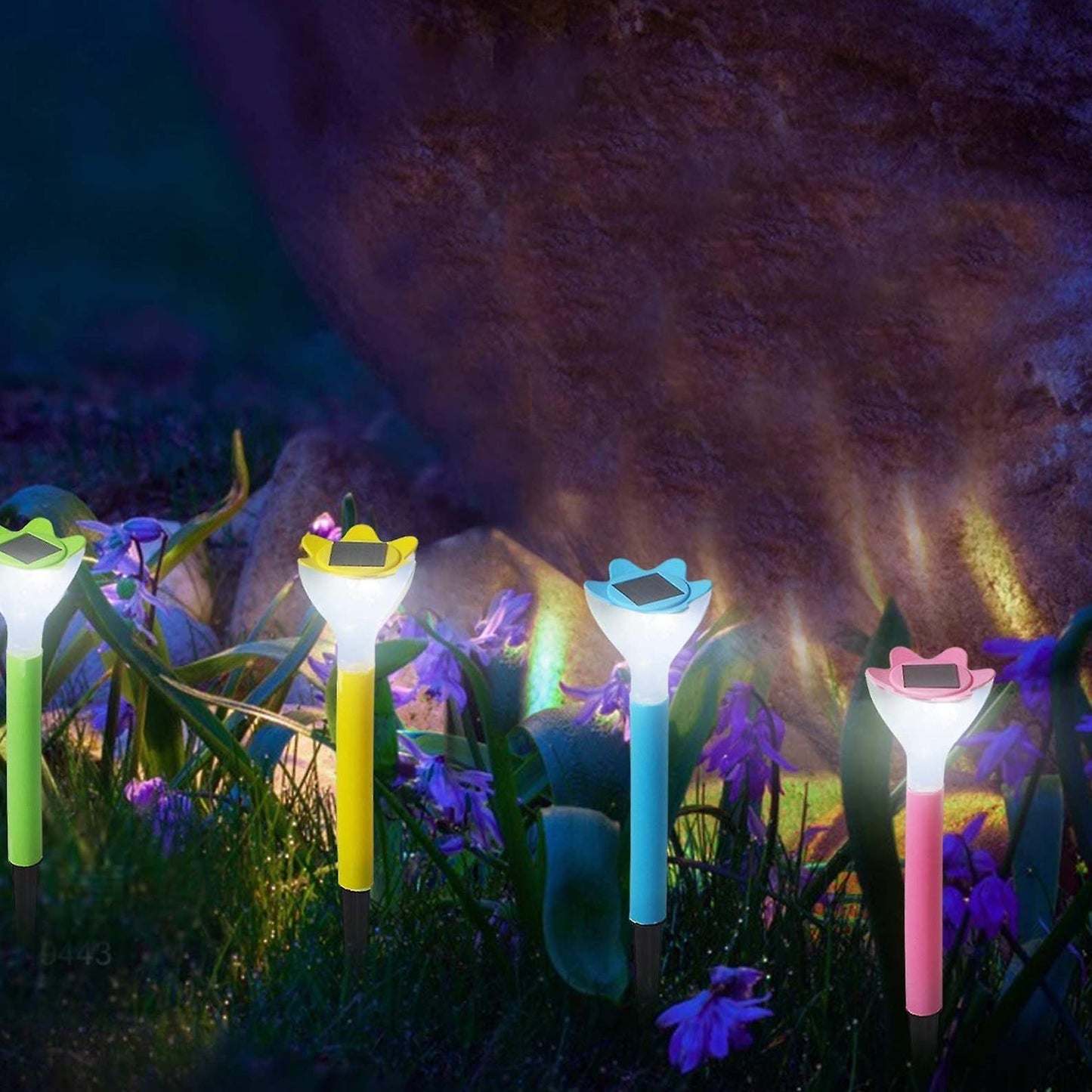 Street Light Solar Flowers Lights Road Light Flower Landscape Light Decorative Yard Lights Solar Lights Garden Stake Flower Lights Solar Landscape Light in Outdoor Spotlight (2 Pc ) Mihikart