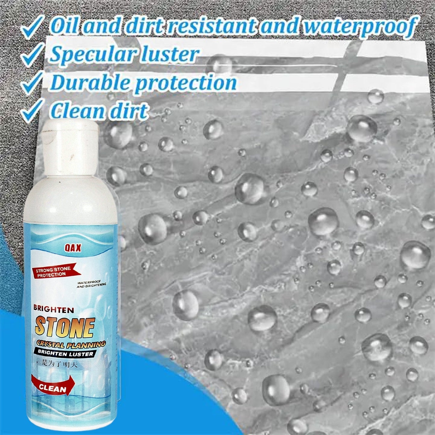 Stone Stain Remover Cleaner, Stone Crystal Plating Agent, Marble Stone Cleaner Polishes, Crystal Plating for Kitchen, Patio, Backyard Marble Cleaner and Polish (75 ML Approx / 1 pc) Mihikart