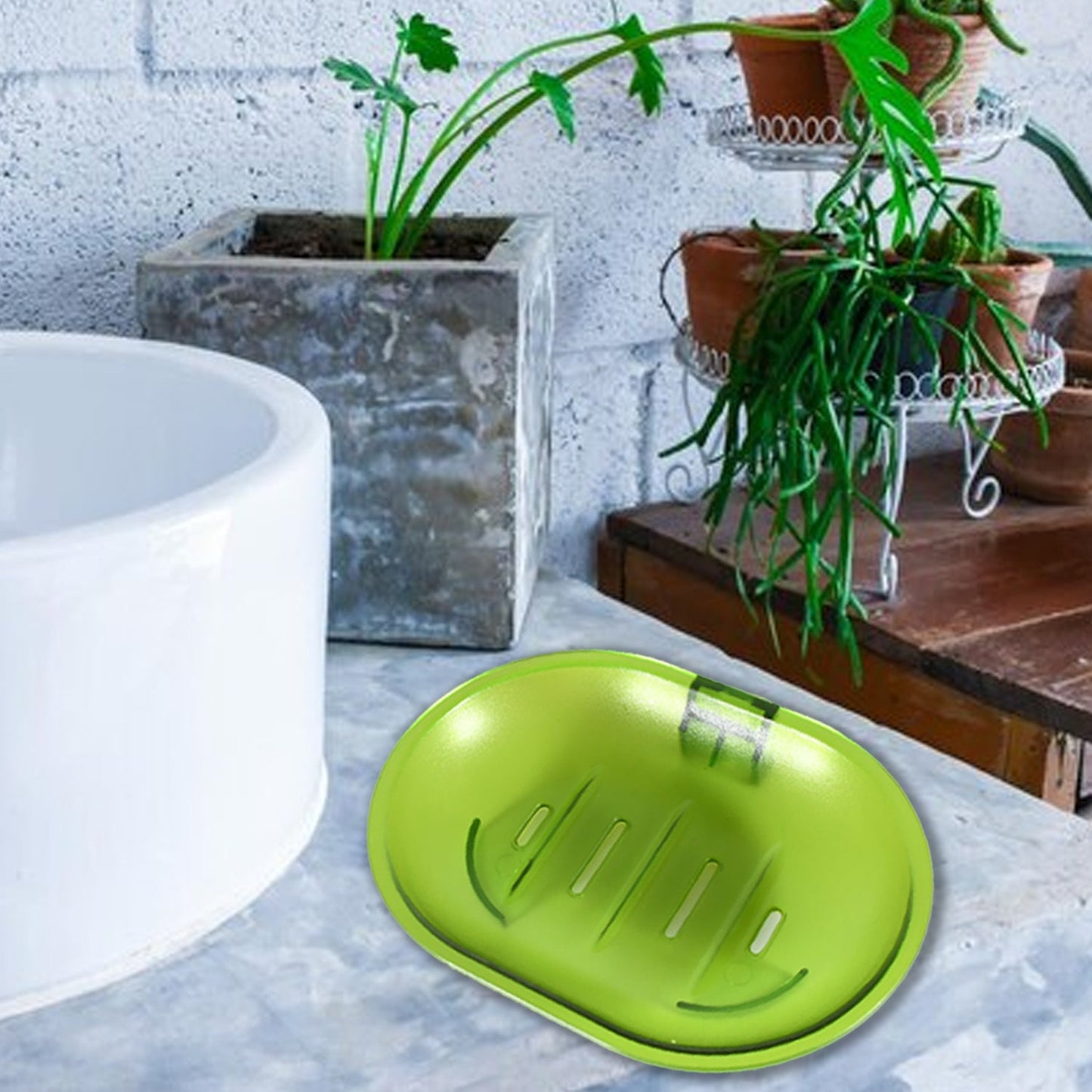 Plastic Soap Dish Holder for Bathroom Shower Wall Mounted Self Adhesive Soap Holder Saver Tray-Plastic Sponge Holder for Kitchen Storage Rack Soap Box, Bathroom Mihikart