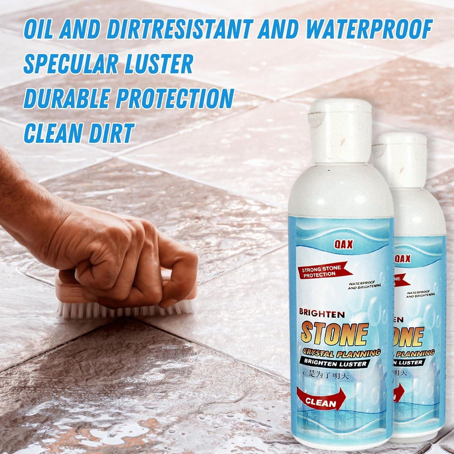 Stone Stain Remover Cleaner, Stone Crystal Plating Agent, Marble Stone Cleaner Polishes, Crystal Plating for Kitchen, Patio, Backyard Marble Cleaner and Polish (75 ML Approx / 1 pc) Mihikart