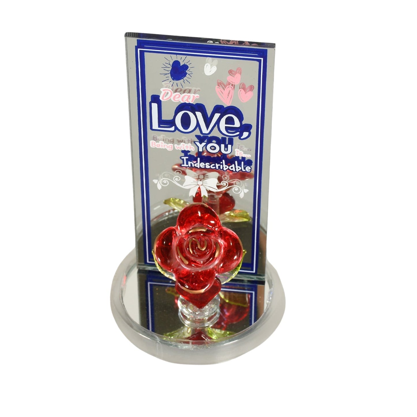 Lovely Rose Gift Showpiece, Love showpiece Valentine's Day Gift, Cute Anniversary, Wedding, Birthday, Boyfriend, Husband Romantic Unique Gift Set, Home Decoration Gift Set (1 Pc) Mihikart