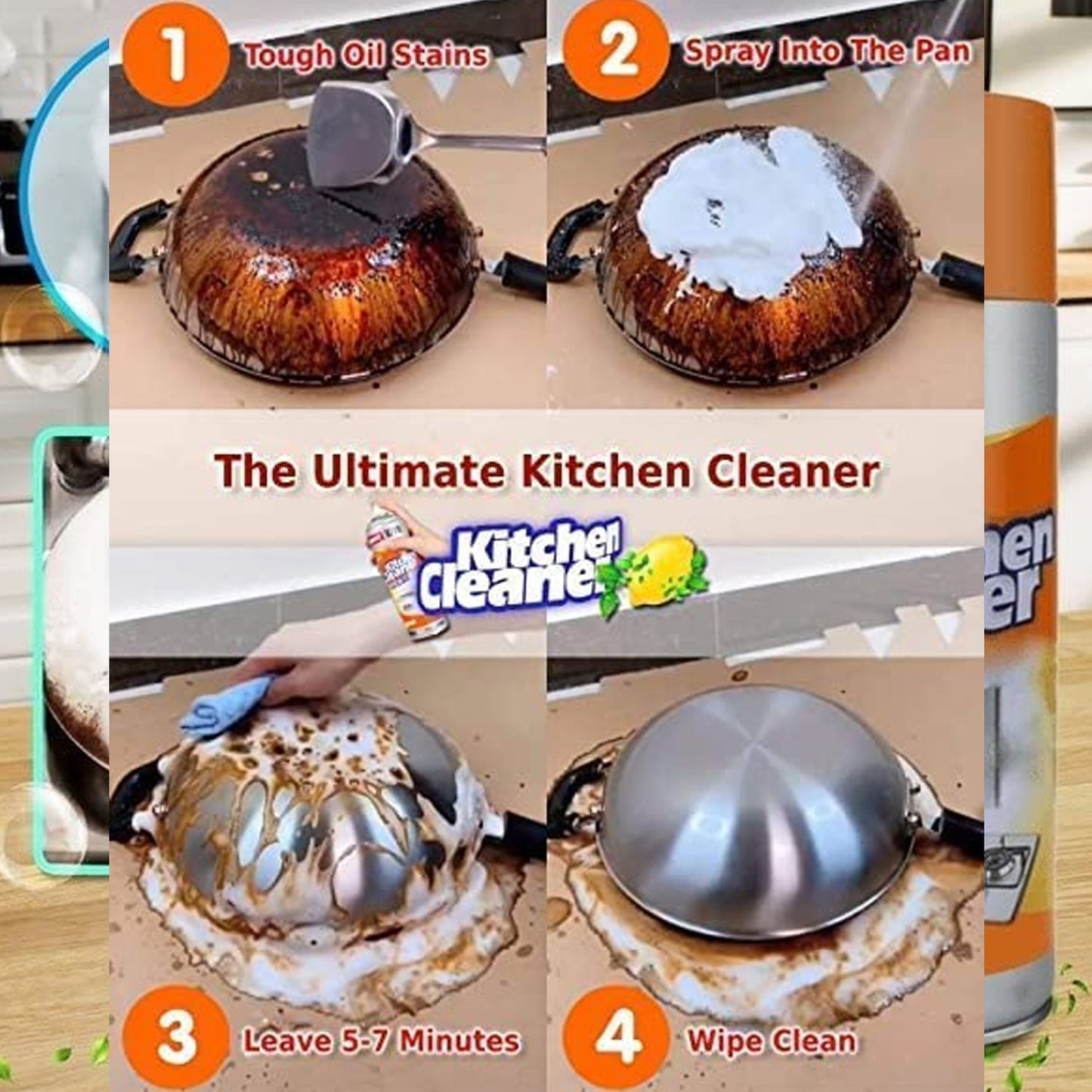 Multipurpose Bubble Foam Cleaner Kitchen Cleaner Spray Oil & Grease Stain Remover Chimney Cleaner Spray Bubble Cleaner All Purpose Foam Degreaser Spray (500 Ml) - mihikart.com Home & Kitchen