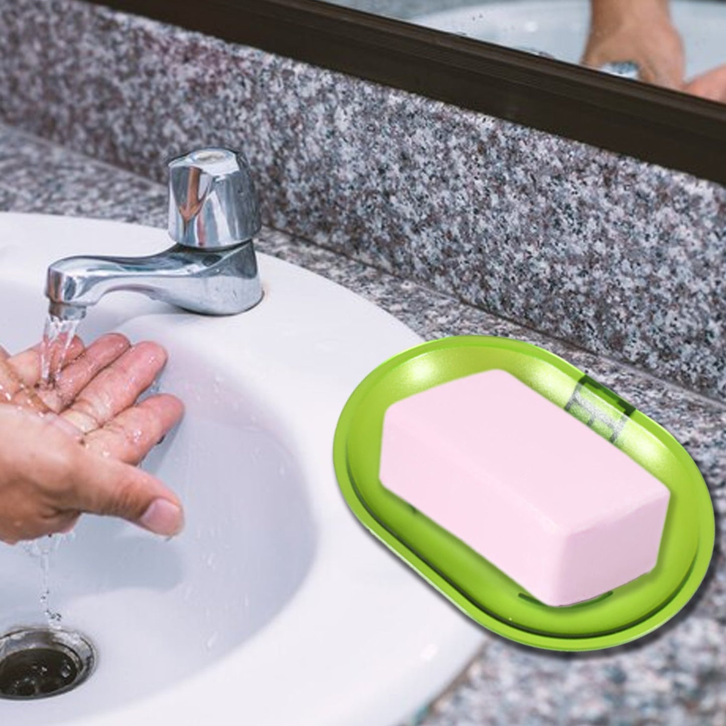 Plastic Soap Dish Holder for Bathroom Shower Wall Mounted Self Adhesive Soap Holder Saver Tray-Plastic Sponge Holder for Kitchen Storage Rack Soap Box, Bathroom Mihikart