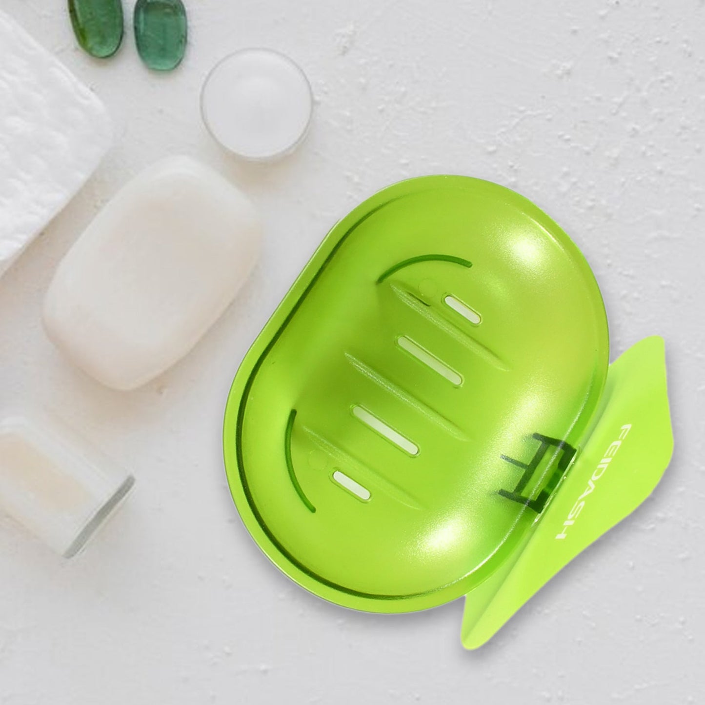 Plastic Soap Dish Holder for Bathroom Shower Wall Mounted Self Adhesive Soap Holder Saver Tray-Plastic Sponge Holder for Kitchen Storage Rack Soap Box, Bathroom Mihikart