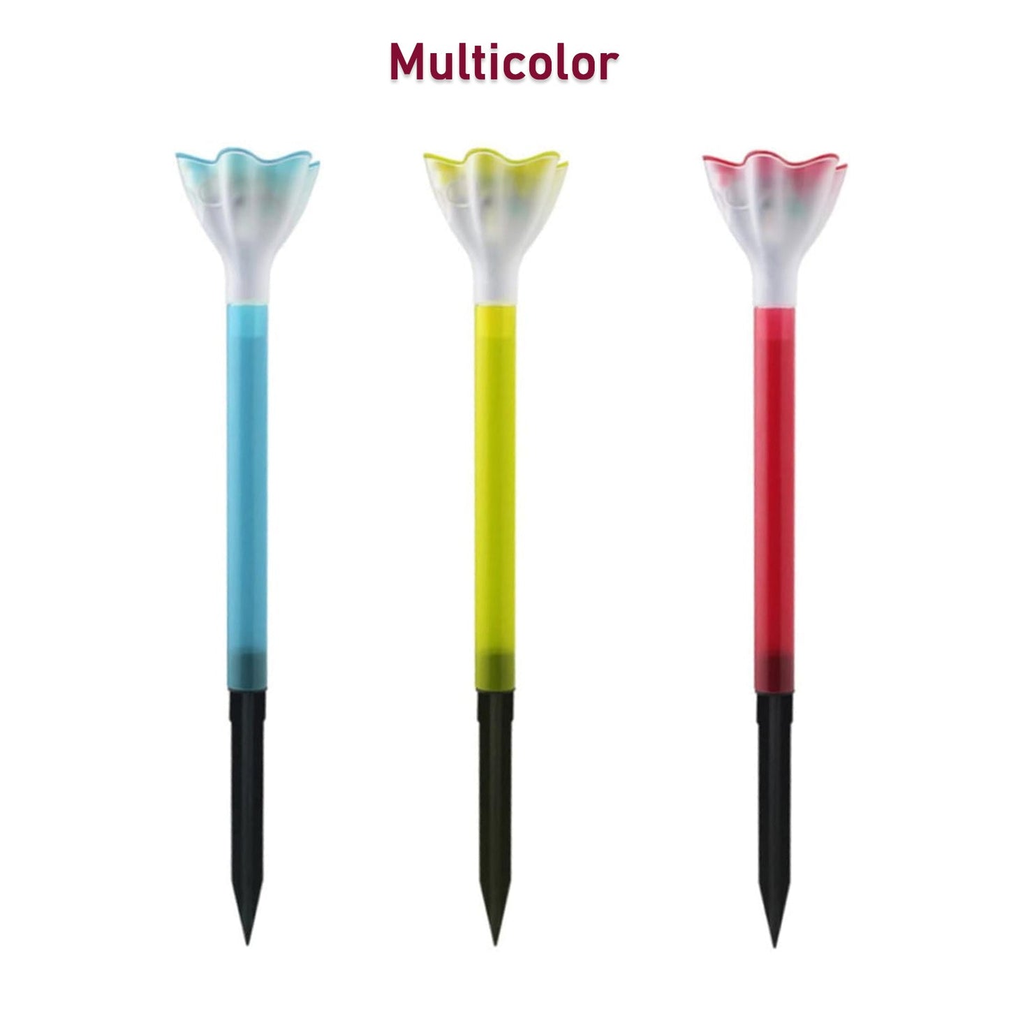 Street Light Solar Flowers Lights Road Light Flower Landscape Light Decorative Yard Lights Solar Lights Garden Stake Flower Lights Solar Landscape Light in Outdoor Spotlight (2 Pc ) Mihikart
