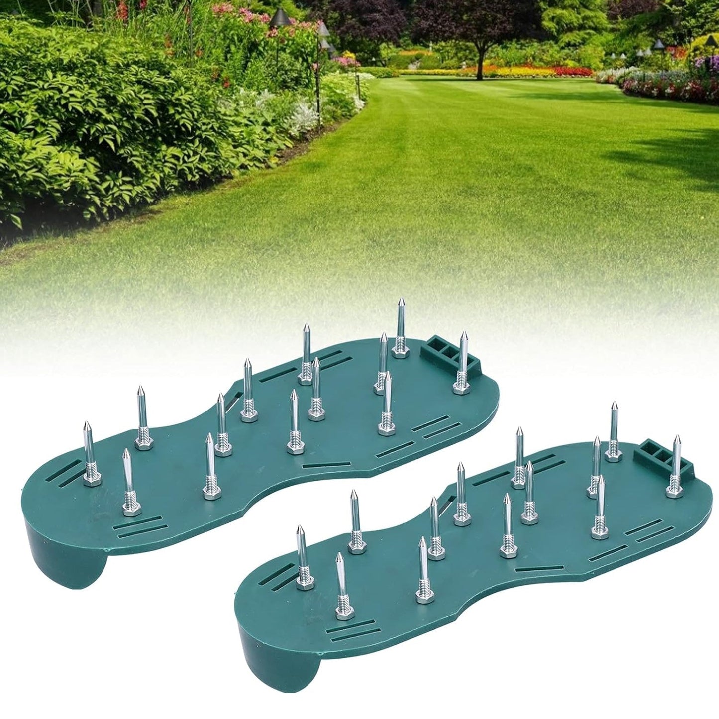 Lawn Aerator Sandals, Garden Grass Aerator Spiked Sandals Green Studded Shoes for Yard Patio Garden Excavation Mihikart