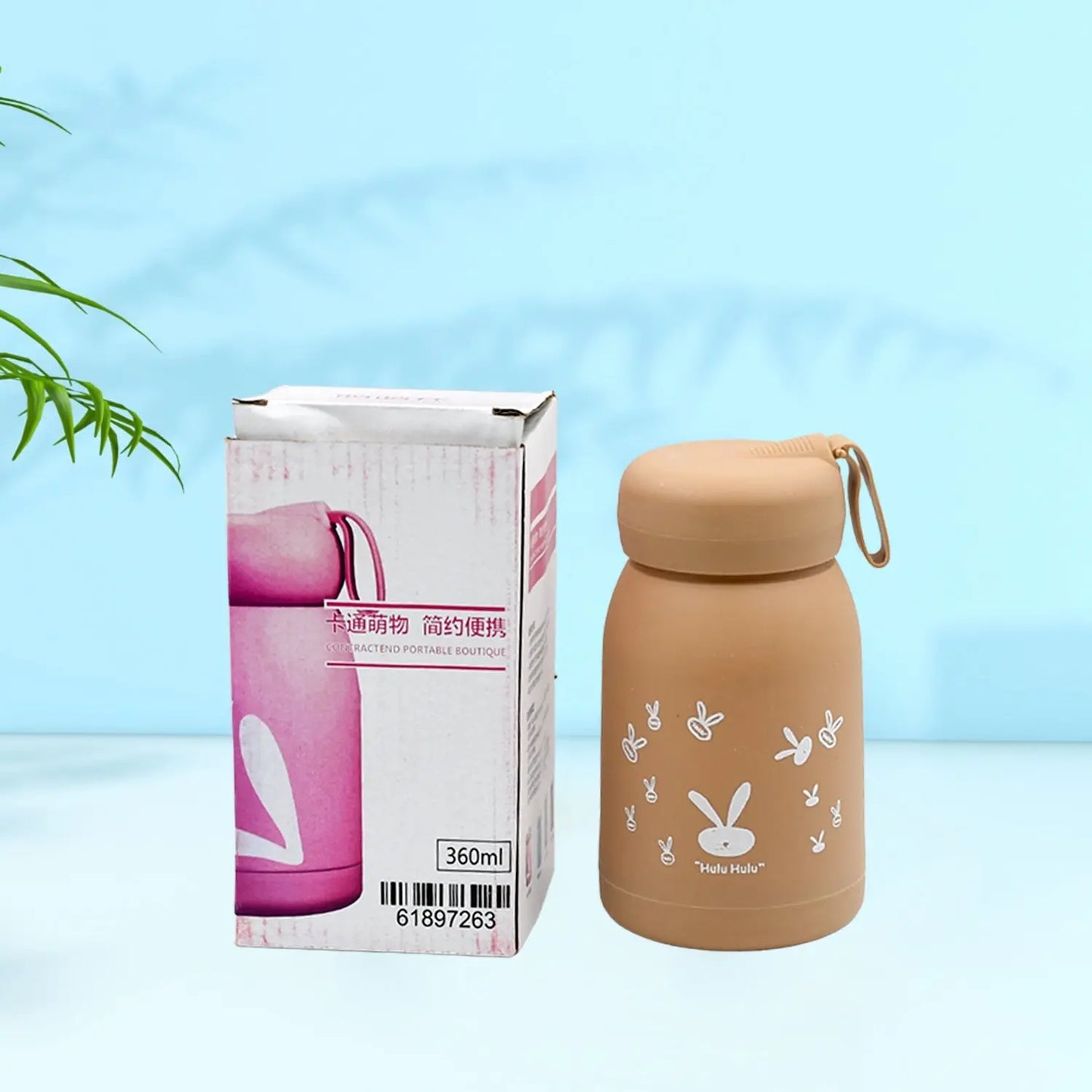 Cute water bottle for kids - 360 ml Cute Bunny Water Bottle | Cute Rabit Print Water Bottle for Boys and Girls | Kids Return Gift | Water Bottle Sipper | Insulated Water Bottle (MOQ :- 100 Pc) Mihikart