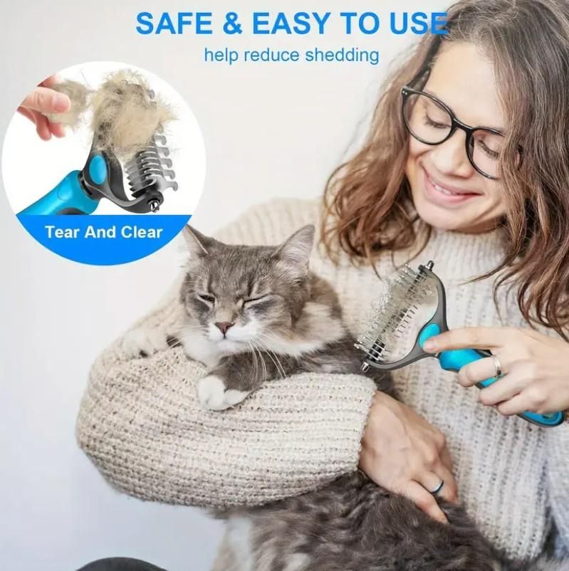 2 in 1 Deshedding Grooming Undercoat Brush 5bb8c4-09