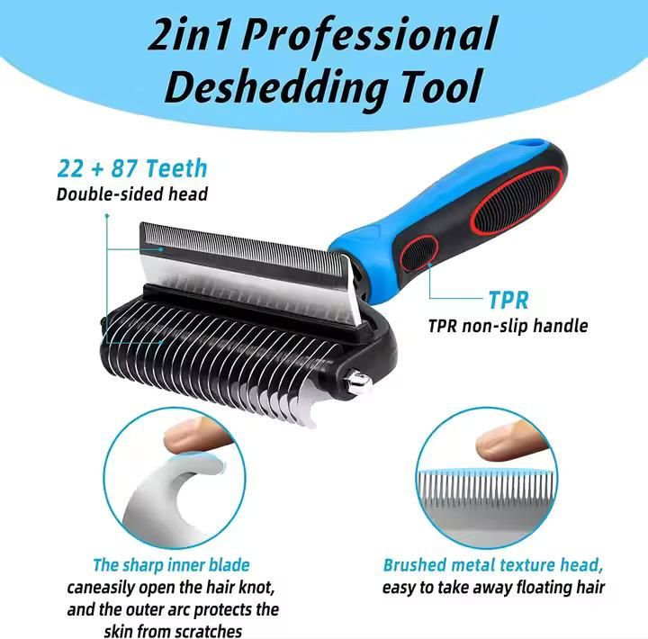 2 in 1 Deshedding Grooming Undercoat Brush 5bb8c4-09