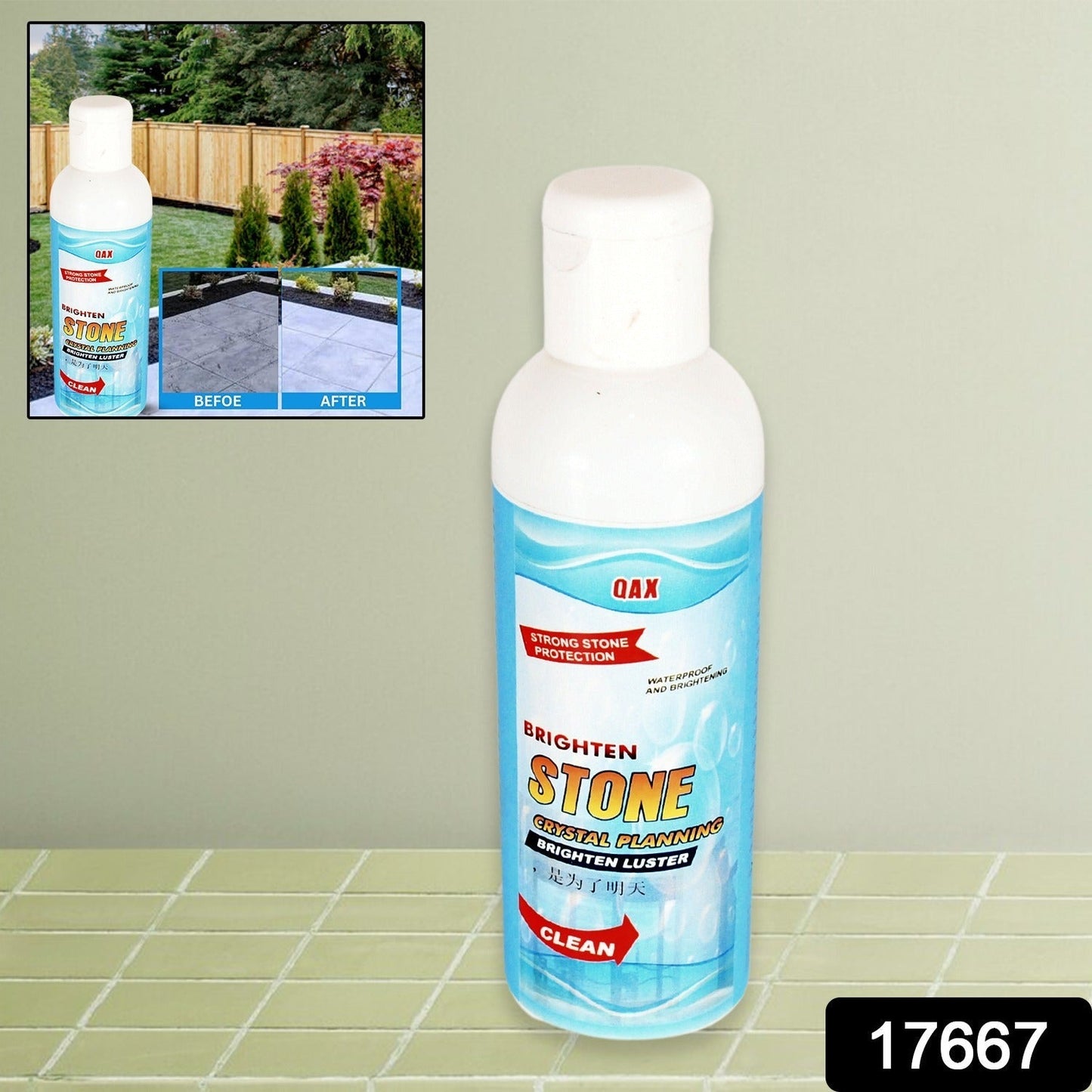 Stone Stain Remover Cleaner, Stone Crystal Plating Agent, Marble Stone Cleaner Polishes, Crystal Plating for Kitchen, Patio, Backyard Marble Cleaner and Polish (75 ML Approx / 1 pc) Mihikart