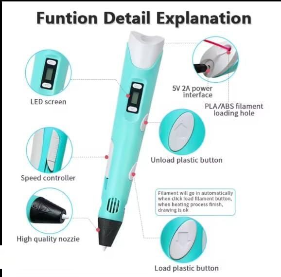 3D Printer Pen for Kids ? Complete 3D Drawing Pen Set with PLA Filament (Random Color)� - mihikart.com