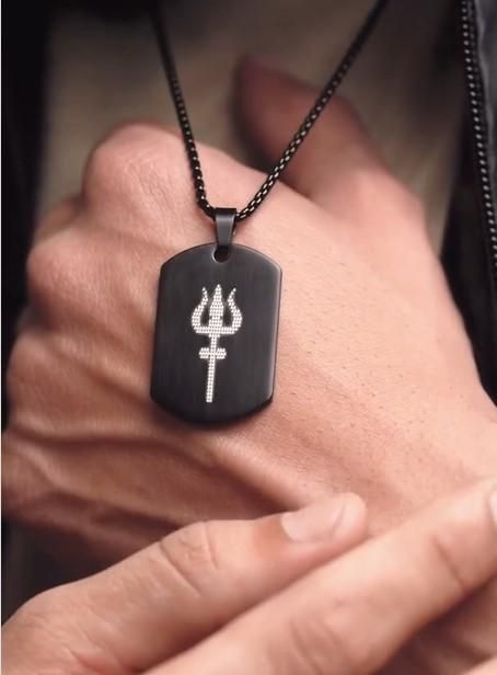 Mahadev Trishul Pendant with Chain Mihikart-01