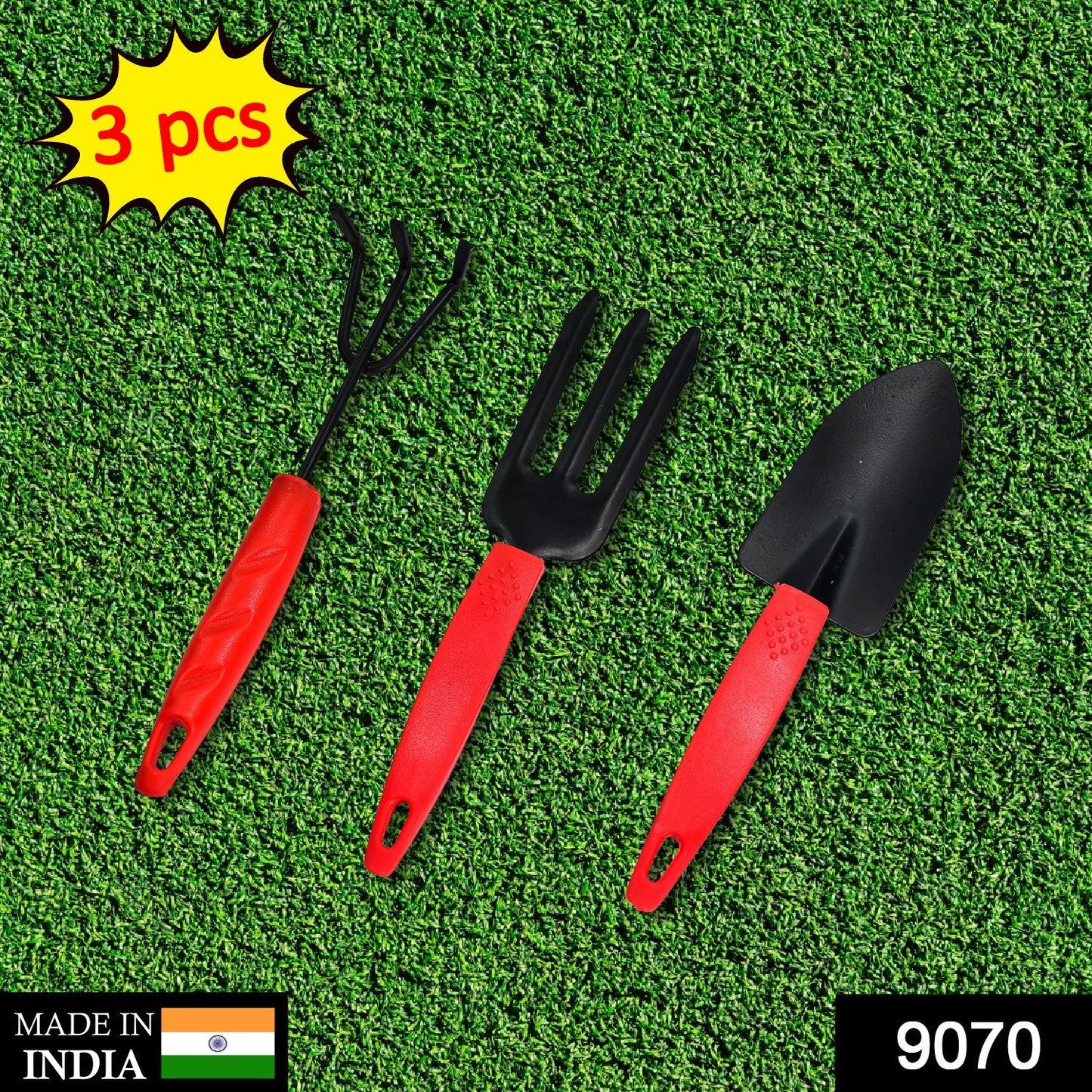 3pcs Small sized Hand Cultivator, Small Trowel, Garden Fork - mihikart.com Garden & Outdoors