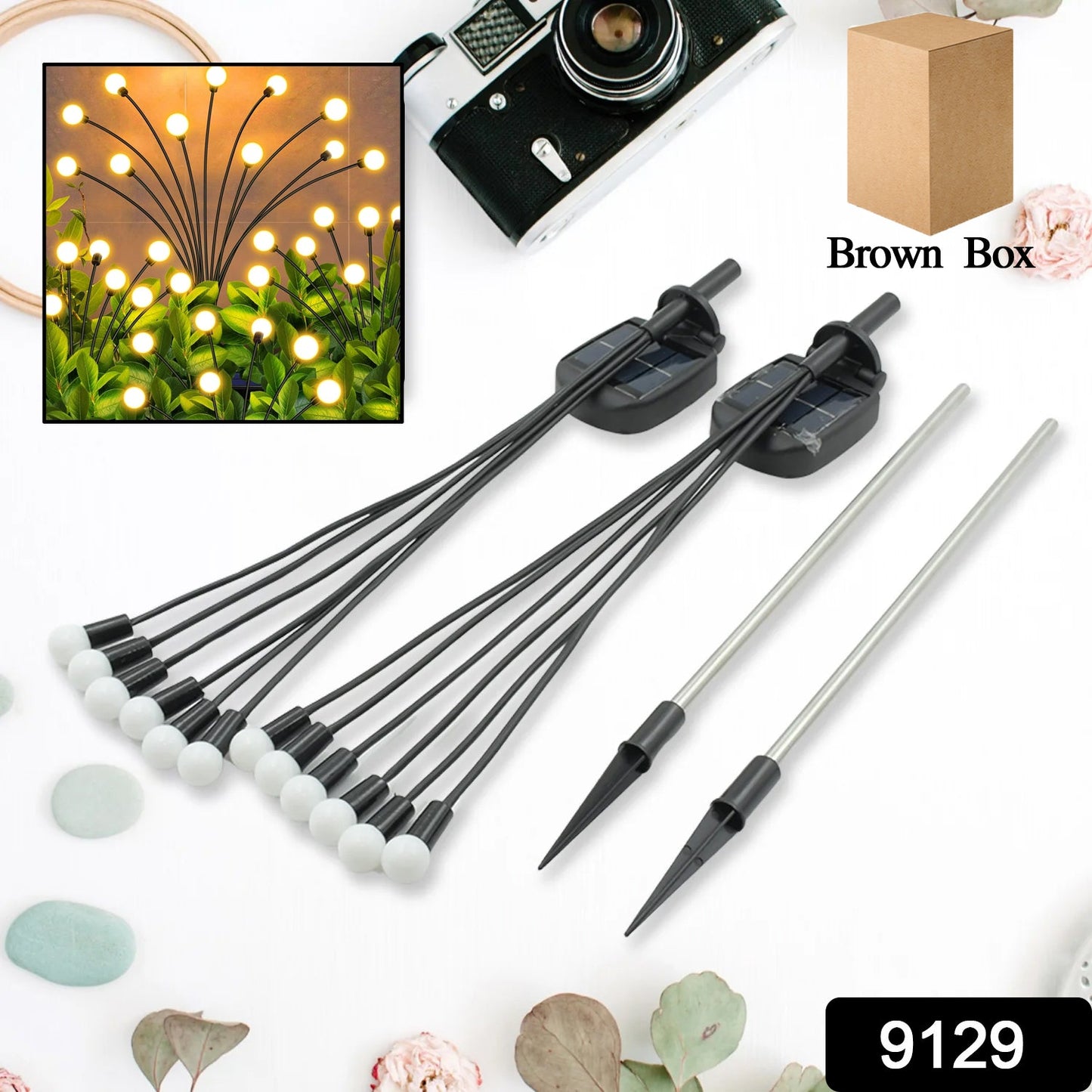 Solar Garden Lights, Solar - Powered Firefly Lamp, New Upgraded Solar Firefly Lights Outdoor Waterproof, Solar Outdoor Decorative Lights for Yard Gardening Patio Backyard Pathway Décor (2 PCS Set 12 LED (Warm Light)) - mihikart.com