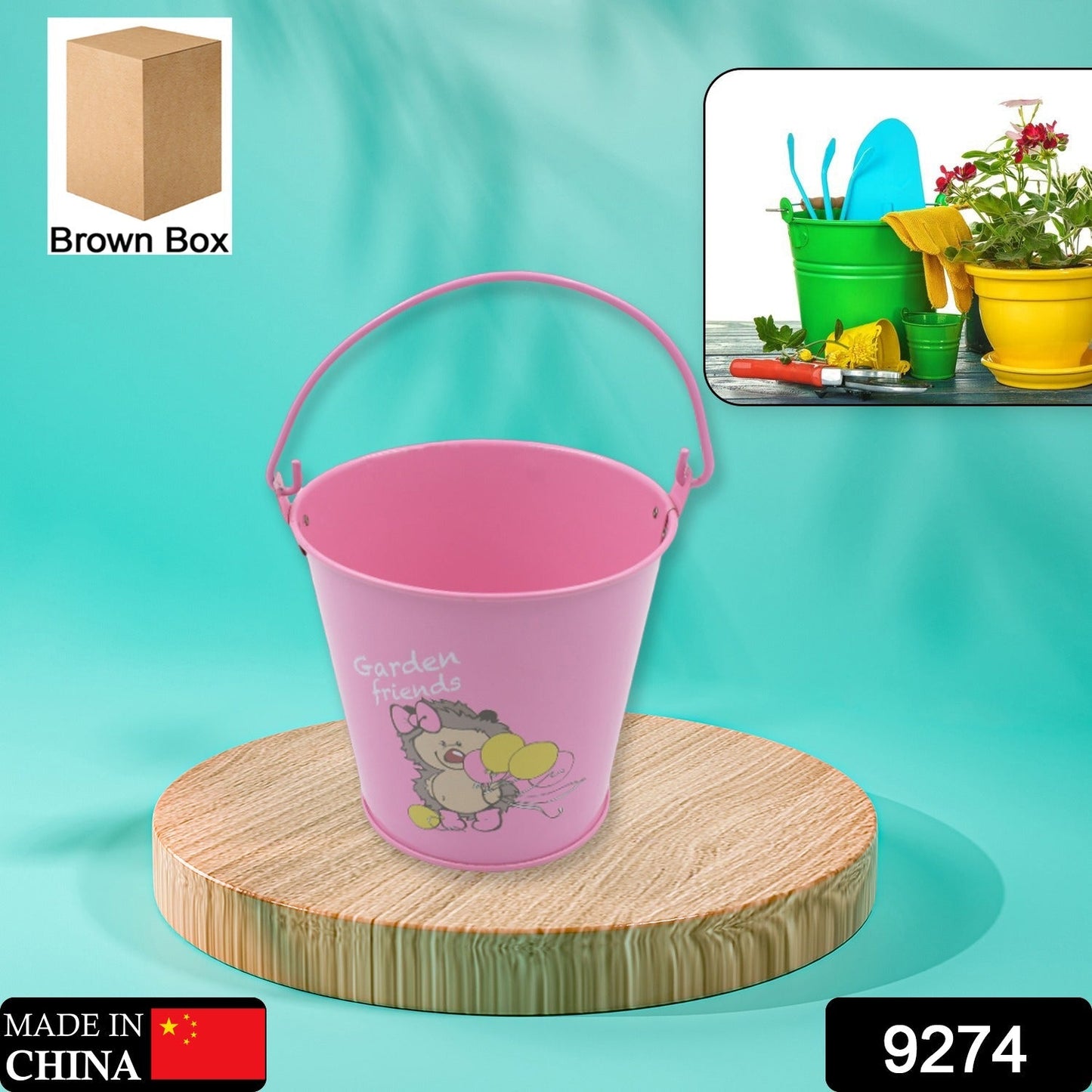 Small Metal Buckets with Handles, Bucket Plant Kids Pot Plant Succulents Metal Flower Bucket Metal Candy Bucket Ice Bucket Bucket Metal Succulent Flower Pot Creativity (1 Pc) Mihikart