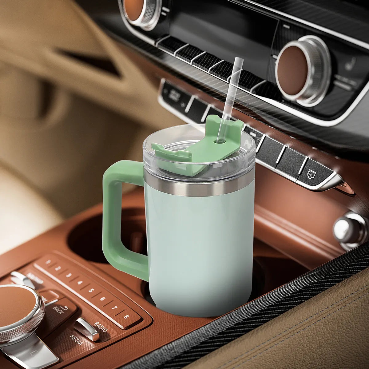 2-in-1 Double Wall Stainless Steel Tumbler with Handle, Lid and Straw | 1.2L Large Capacity | Vacuum Insulated | Multicolor Travel Mug ✅Trusted Seller