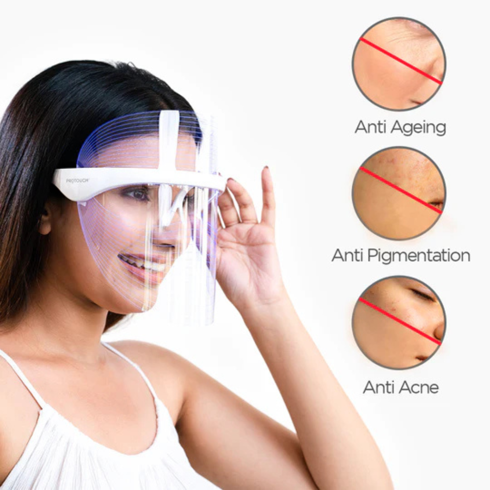 3-in1 LED Face Mask | Anti-Aging & Anti-Acne Mask for Glowing Skin - mihikart.com Health & Personal Care