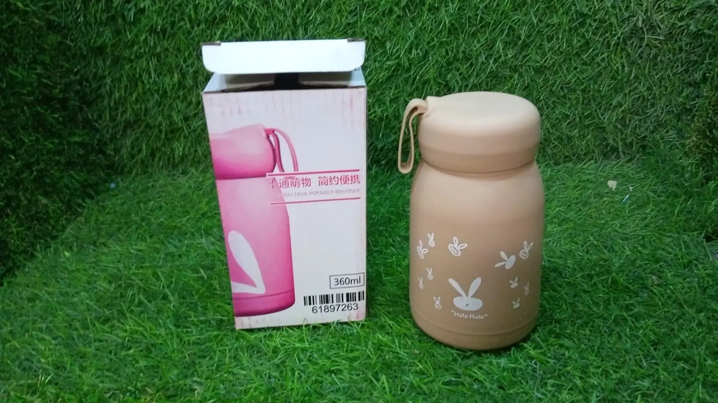 Cute water bottle for kids - 360 ml Cute Bunny Water Bottle | Cute Rabit Print Water Bottle for Boys and Girls | Kids Return Gift | Water Bottle Sipper | Insulated Water Bottle (MOQ :- 100 Pc) Mihikart