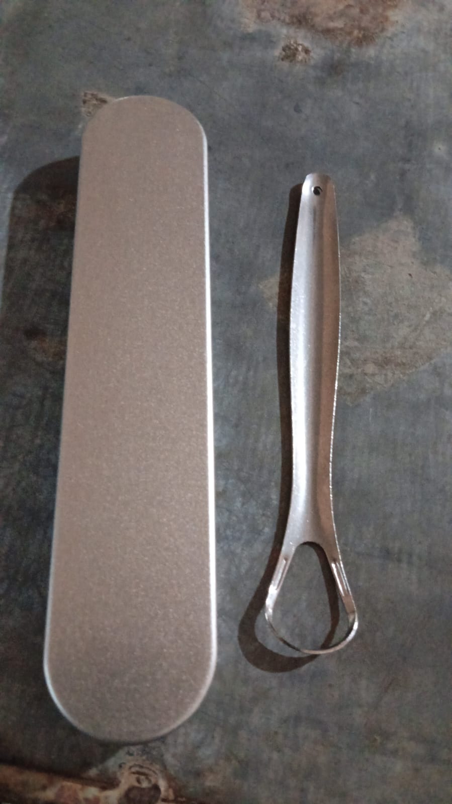 Stainless Steel Tongue Scraper Tongue Cleaners (1Pc With Metal Case) - mihikart.com Health & Personal Care