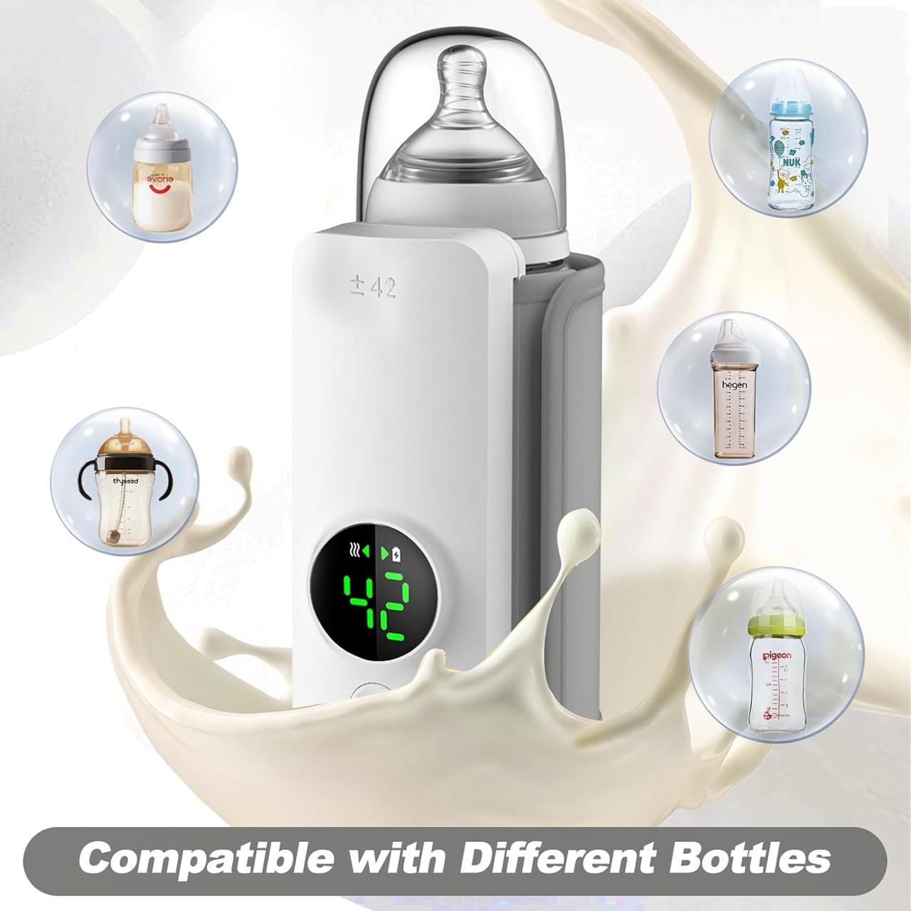 Portable USB Rechargeable Bottle Warmer - Waterless Baby Milk Warmer with Temperature Control ✅Trusted Seller