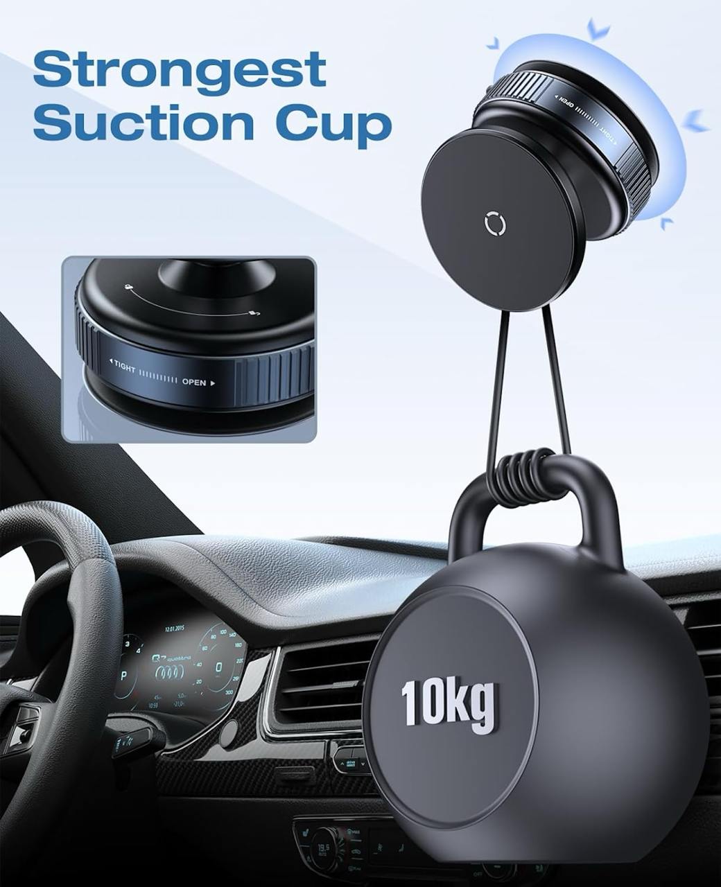 360° Adjustable Vacuum Magnetic Phone Holder Stand – Foldable Suction Car Mount for Dashboard, Windshield & Wall | Retractable Magnetic Bracket for iPhone, Samsung, Android Smartphones ✅Trusted Seller