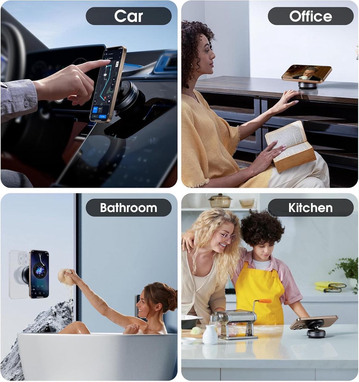 360° Adjustable Vacuum Magnetic Phone Holder Stand – Foldable Suction Car Mount for Dashboard, Windshield & Wall | Retractable Magnetic Bracket for iPhone, Samsung, Android Smartphones ✅Trusted Seller