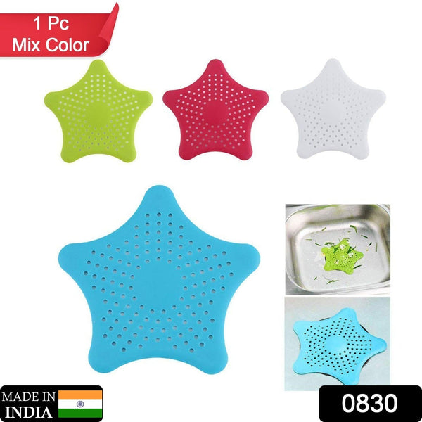 0830 Star Shape Suction Cup Kitchen Bathroom Sink Drain Strainer Hair Stopper Filter, Star Shaped Sink Filter Bathroom Hair Catcher, Drain Strainers Cover Trap Basin(Mix Color 1 Pc)