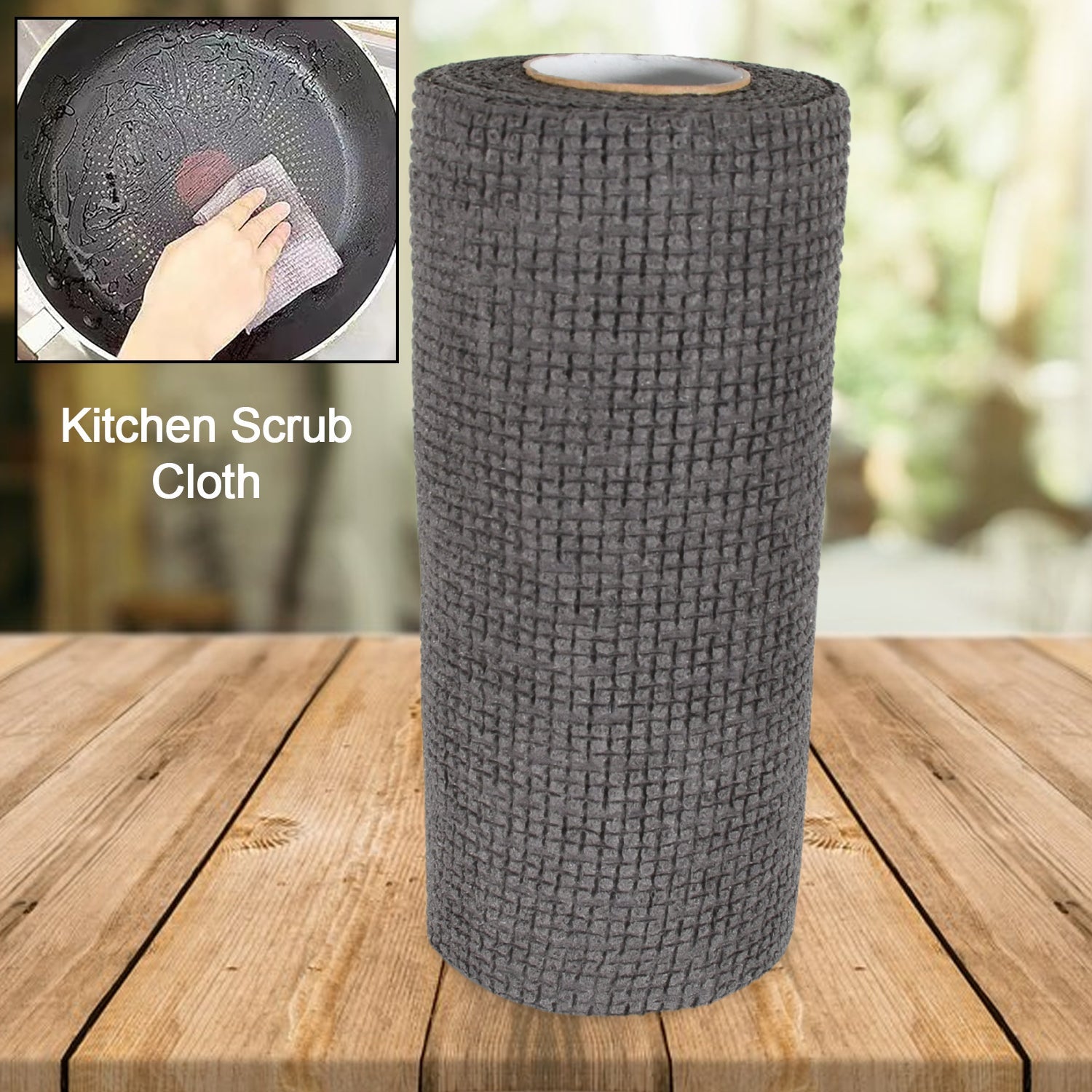 Durable Kitchen Scrub Cloth, Microfiber Cleaning Cloth Roll, Kitchen Wear-Resistant Cloth 20×22cm, Multipurpose Cleaning Cloths for Kitchen (1pc) Mihikart
