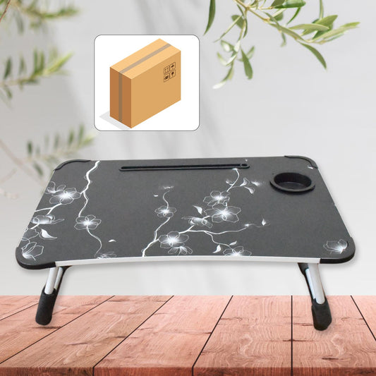 Laptop Table Foldable Portable Notebook Bed Lap Desk Tray Stand Reading Holder with Coffee Cup Slot for Breakfast, Reading & Movie Watching. - mihikart.com