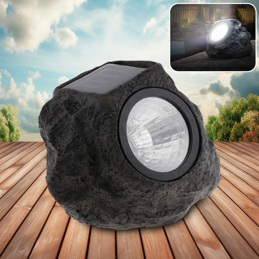 Solar Powered LED Rock Light Solar Powered LED Spotlight Faux Stone for Pathway Landscape Garden Outdoor Patio Yard (1 Pc) Mihikart