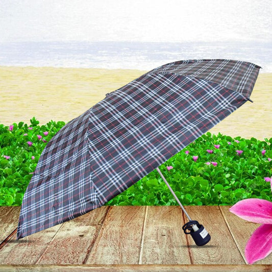 3-Fold Sun & Rain Protective Solid Foldable Umbrella, (1 Pc) - mihikart.com Home Improvement