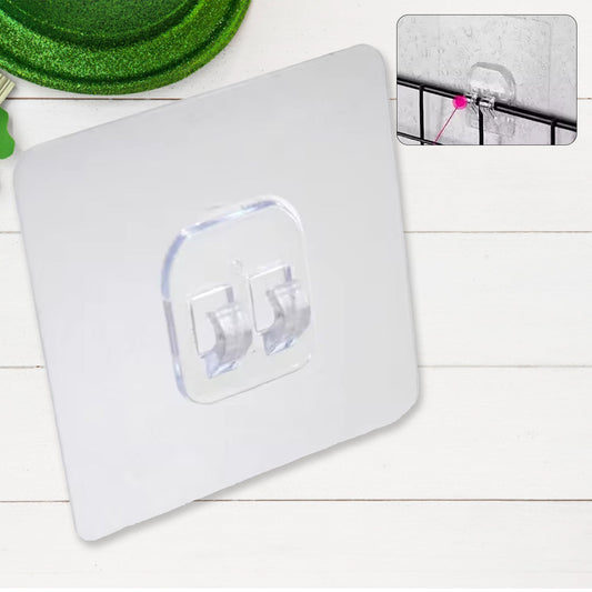Household Self Adhesive Wall Hooks, Punch-Free Wall-Mounted Hook, Seamless Transparent No Nails Drill Waterproof Hooks for Bathroom, Kitchen, Home (1 Pc) - mihikart.com Home & Kitchen