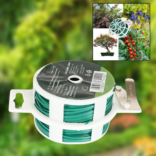 Garden Wire, Sturdy Plant Ties for Support, Garden Ties with Cutter for Tomatoes Vines, Plant Wire Tie Wire for Indoor, Outdoor, Home and Office Use (50 Mtr) Mihikart