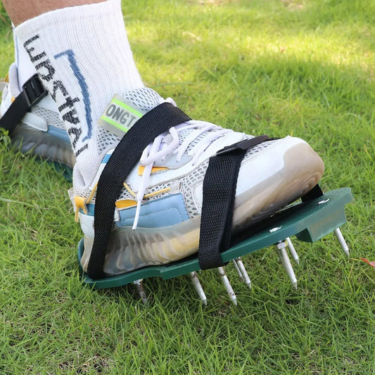 Lawn Aerator Sandals, Garden Grass Aerator Spiked Sandals Green Studded Shoes for Yard Patio Garden Excavation Mihikart
