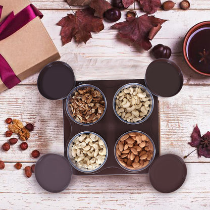 Airtight Plastic 4 Pc Storage Container Set, With Tray Dry Fruit Plastic Storage Container Tray Set With Lid & Serving Tray For Kitchen Mihikart