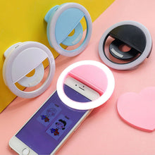 LED ring light for selfies, showing adjustable settings