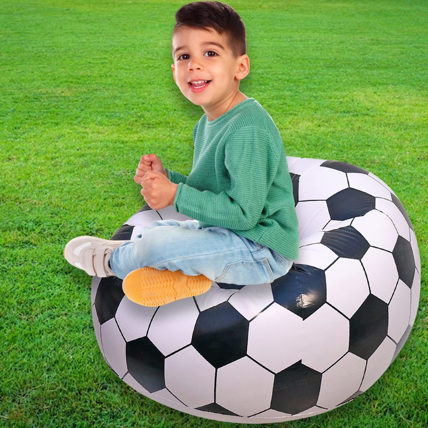 Foldable Sofa, Cartoon Style Inflatable Folding Chair, Ball Chair, Inflatable Sofa for Adults, Kids size (110cm x 80cm) Mihikart