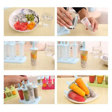 Ice Candy Maker 6 pcs Set Kulfi Maker Ice Candy Mould Clear Popsicle Mold Homemade Ice Pop Maker Reusable Easy Candy Chocobar Kulfi Mould Tray with Sticks