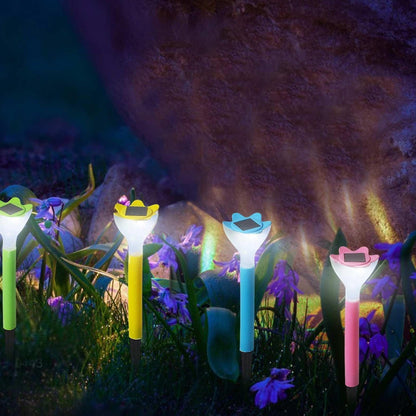 Street Light Solar Flowers Lights Road Light Flower Landscape Light Decorative Yard Lights Solar Lights Garden Stake Flower Lights Solar Landscape Light in Outdoor Spotlight (2 Pc ) Mihikart