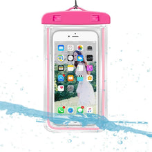 Mobile cover with zip lock and waterproof features, protects phones in wet conditions.