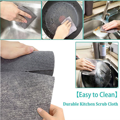 Durable Kitchen Scrub Cloth, Microfiber Cleaning Cloth Roll, Kitchen Wear-Resistant Cloth 20×22cm, Multipurpose Cleaning Cloths for Kitchen (1pc) Mihikart
