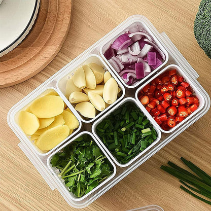 Fridge Storage Boxes Freezer Storage Containers, Container for Kitchen Storage Set, Storage in Kitchen, Vegetable Storage, Draining Crisper Refrigerator Food Box (1 Pc) Mihikart