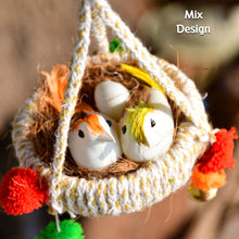 Detailed view of decorative jute birds nest