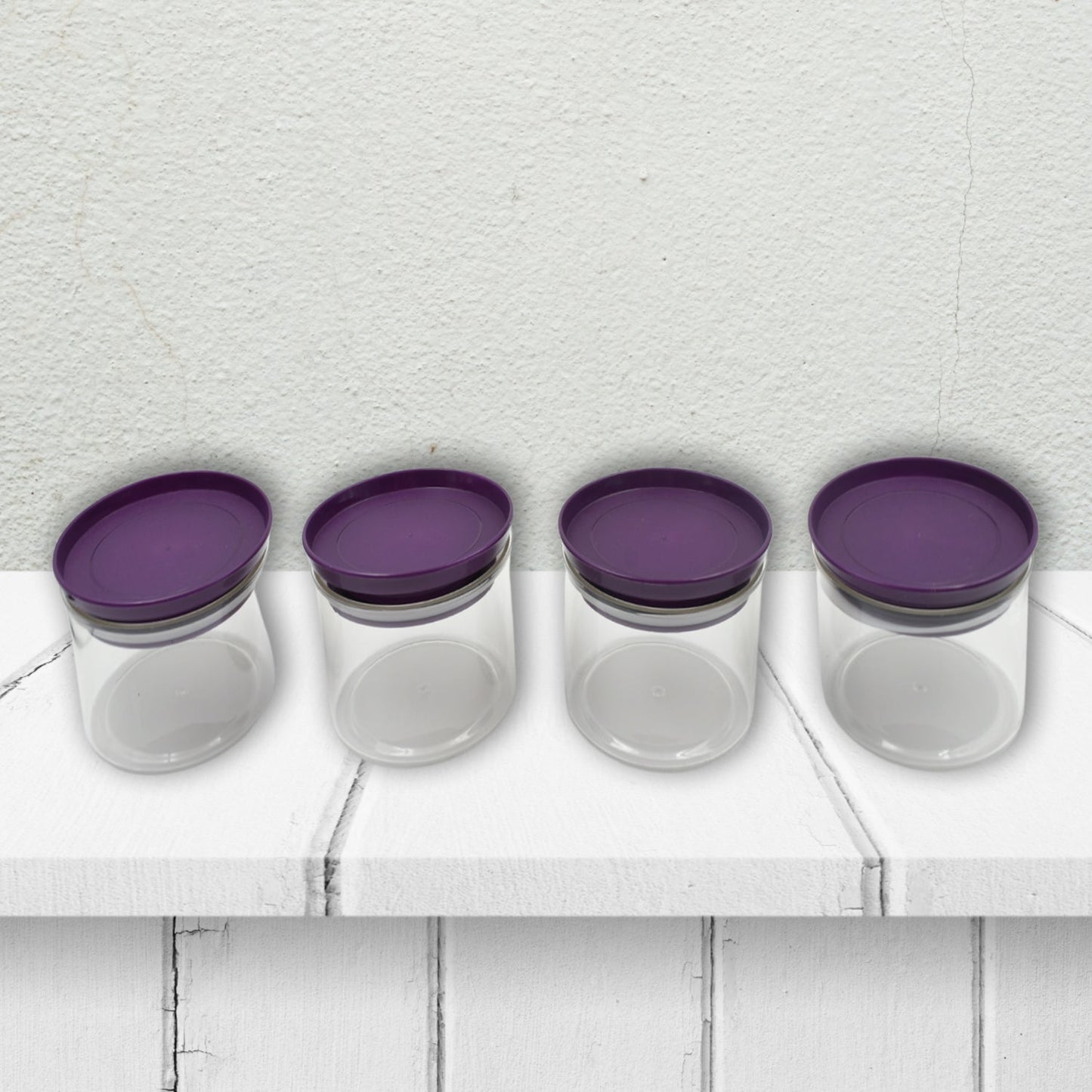 Airtight Plastic 4 Pc Storage Container Set, With Tray Dry Fruit Plastic Storage Container Tray Set With Lid & Serving Tray For Kitchen Mihikart